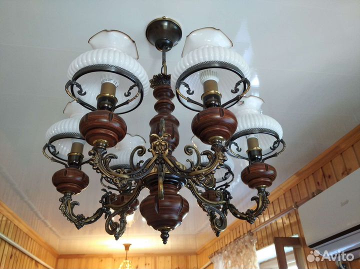 Люстра Бронза Италия Муранское стекло