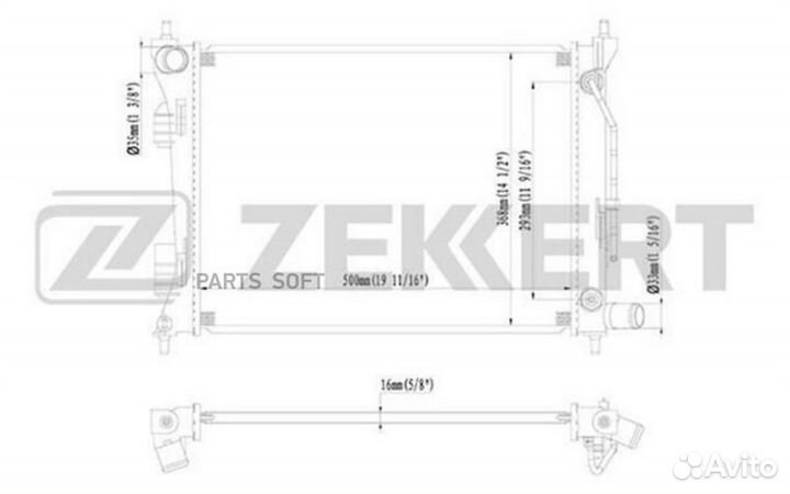 Радиатор охлаждения Хендай Солярис 10