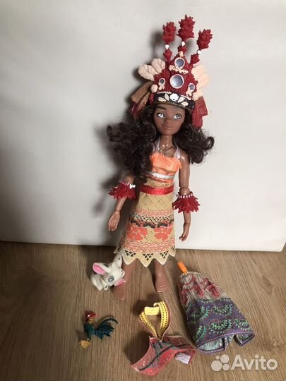 Кукла Моана из мультфильма с аксессуарами