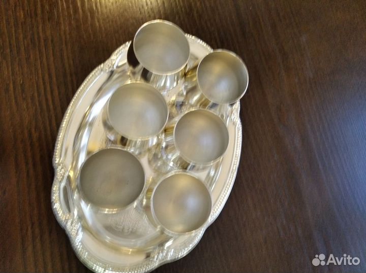 Рюмки на подносе(набор) серебрение