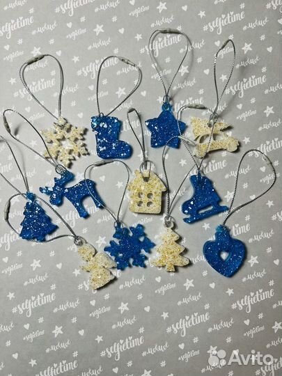 Елочные игрушки из эпоксидной смолы