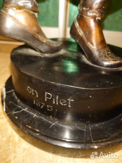 Антикварная бронзовая статуя Leon Pilet 105 см