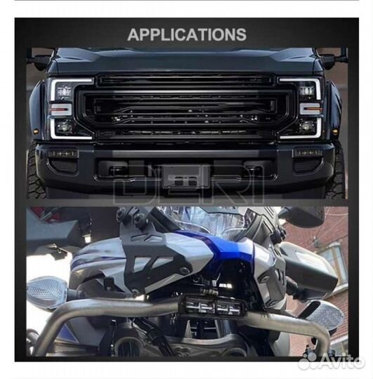 Мощные Ходовые Противотуманки LED панель балка луч