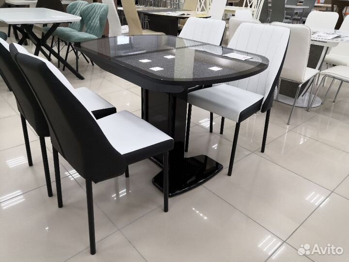 Обеденный стол Прометей стекло 1,1 м