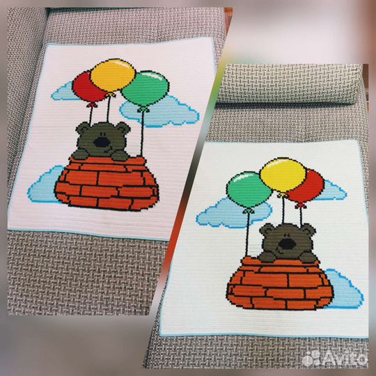 Плед детский вязаный ручная работа