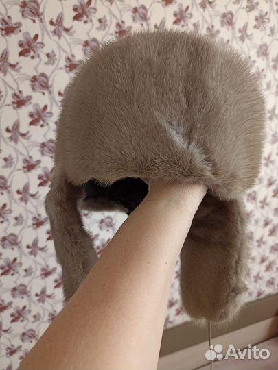 Шапка ушанка норковая женская