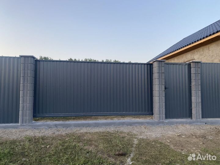 Установка заборов из профнастила бригада