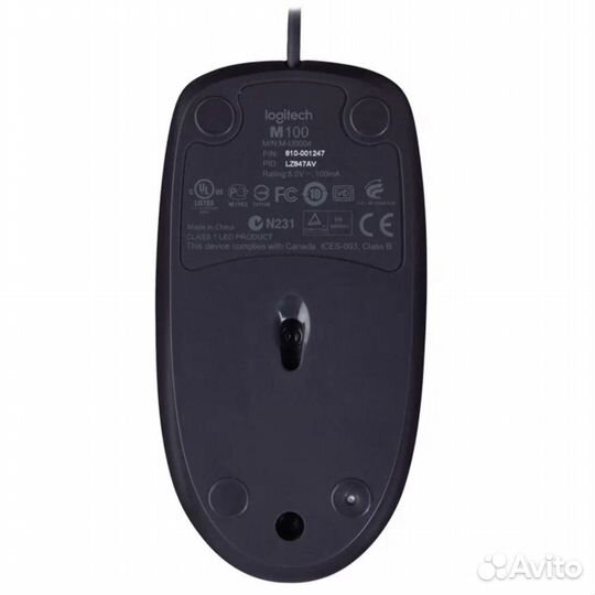 Мышь Logitech B100 Optical Mouse Black #374096