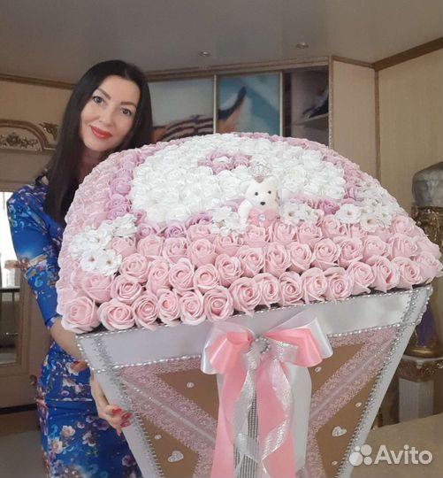 Букет из мыльных роз