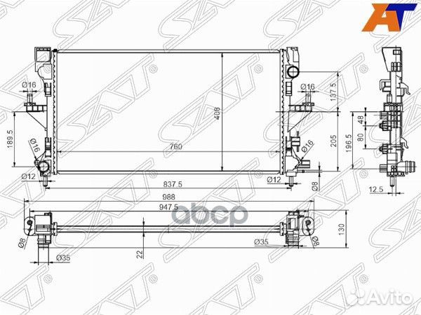 Радиатор Peugeot Boxer 14- / Citroen Jumper 14