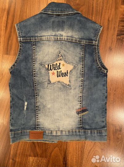 Жилетка джинсовая, размер 104 см