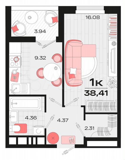 1-к. квартира, 37,8 м², 10/14 эт.