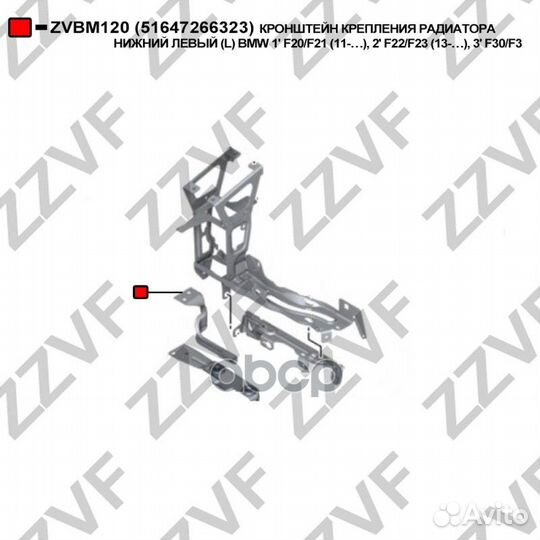 Кронштейн крепления радиатора нижний левый (L)