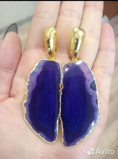 Серьги с агатом