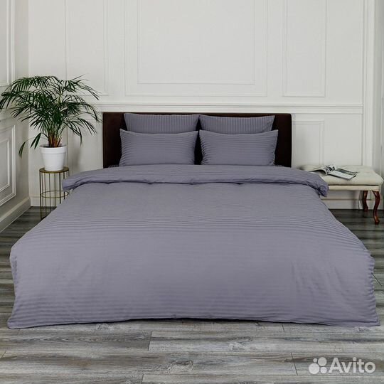 Постельное белье Софи Лаванда новое страйп-сатин