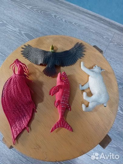 Игрушки резиновые, рыба, птица, дракон, рысь