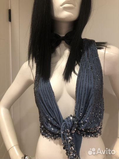 Шикарный Zara жилет/жилетка/балеро бисер шёлк