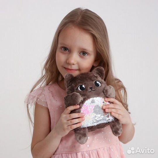 Мягкая игрушка 'Кошечка Ника', с пайетками, 16х8х1