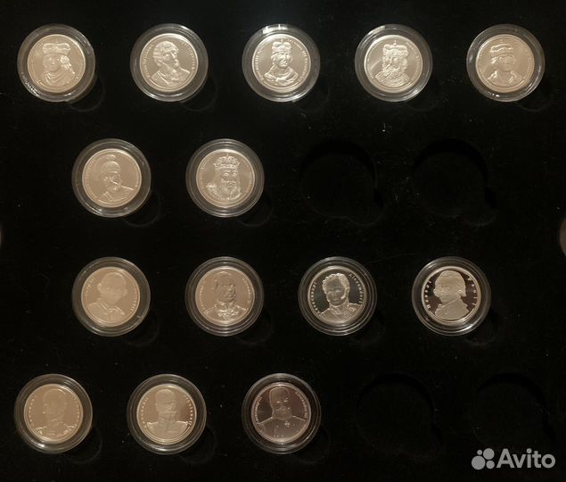 Набор медалей, жетонов, монет, серебро