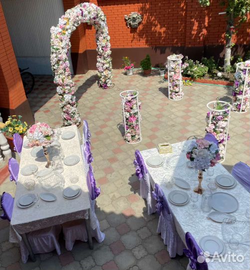 Столы и стулья с посудой на прокат и в аренду