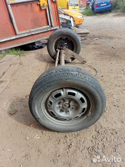 Задняя балка от Москвич 2141 на мотоблок