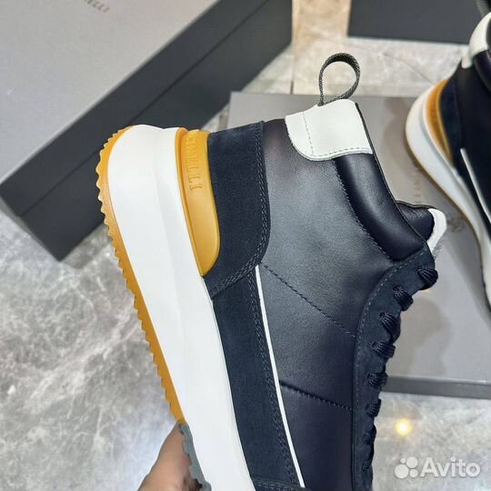 Мужские кроссовки Brunello Cucinelli кожа мех