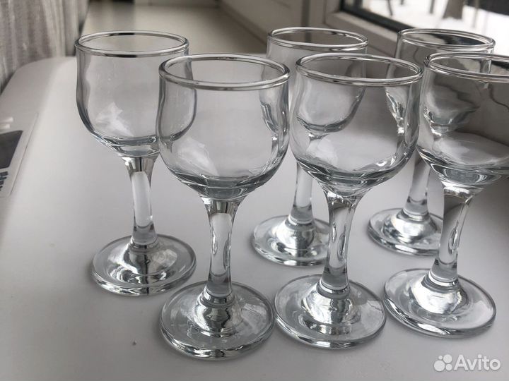 Набор рюмок на высокой ножке 6 штук