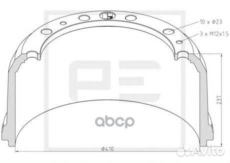 016.491-00A торм.барабан OLD перед. 410x180/19