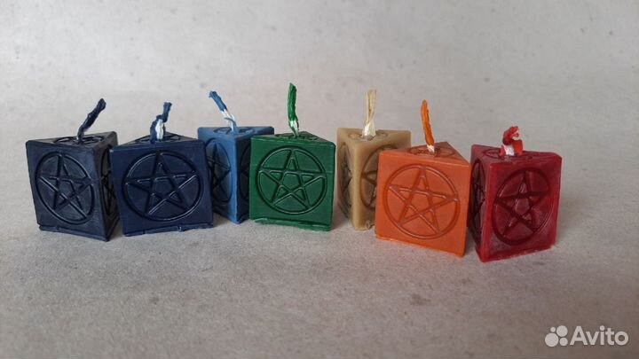 Пентаграмма, чакровый набор восковых свечей