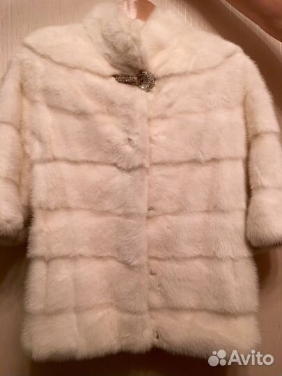 Норковая шуба белая