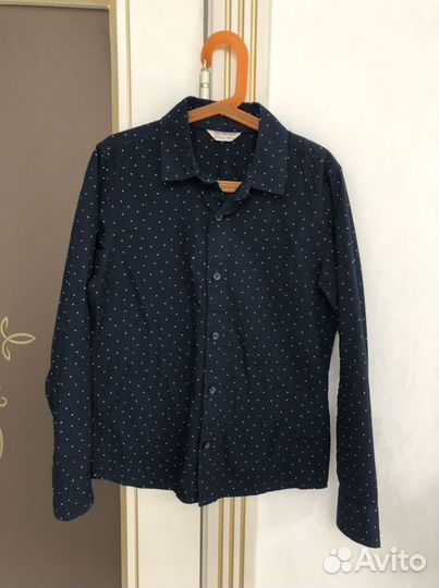 Рубашка в горошек для мальчика р 140 в отл.сост