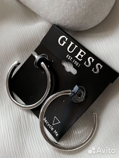 Новые серьги Guess кольца под серебро оригинал