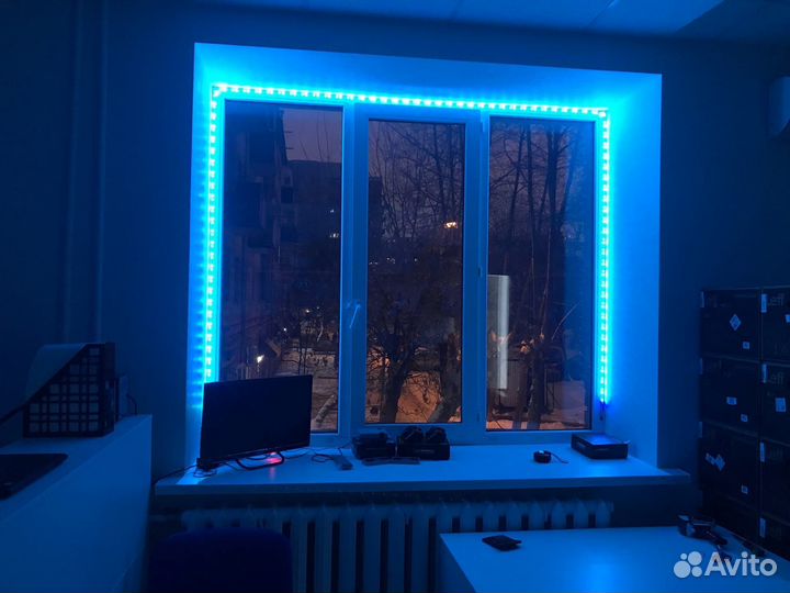 Светодиодная лента 5 метров, самоклеющаяся, пульт