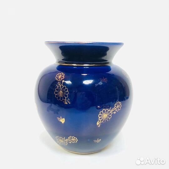 Ваза и чайная пара, кобальт