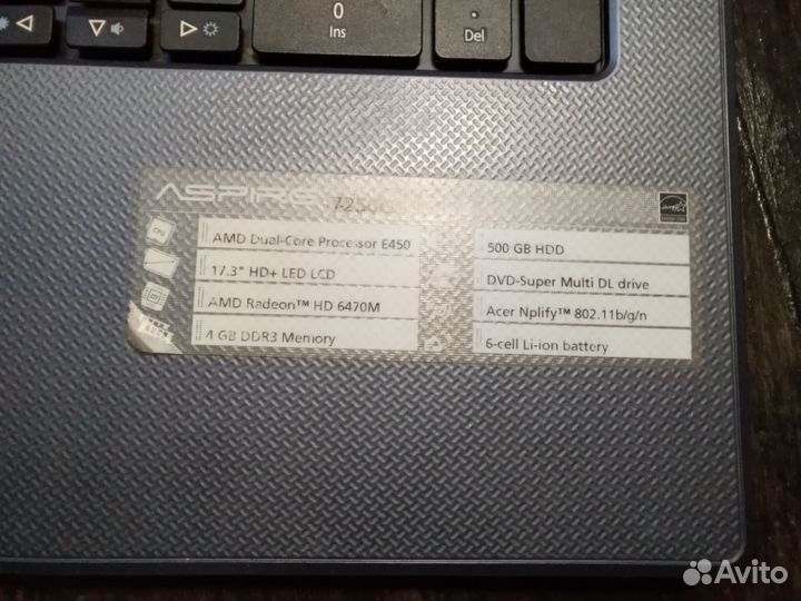 Ноутбук acer на запчасти