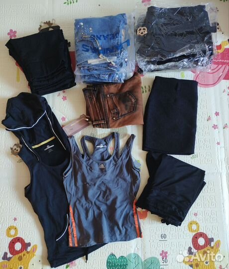 Лосины, джинсы, брюки, юбка, майка новые