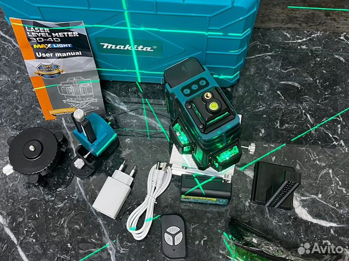 Лазерный уровень makita 4D нивелир 16 линий