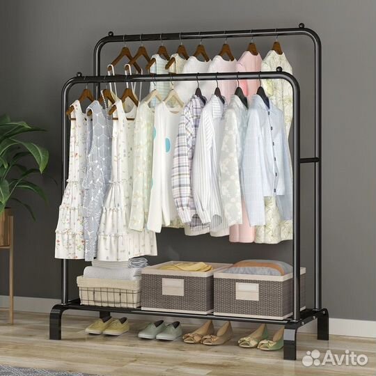 Вешалка напольная рейл для одежды