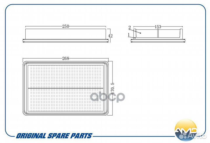 Фильтр воздушный toyota (Corolla E100) (1,6) (1