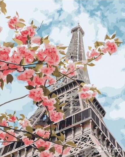 Картина по номерам 40x50 Вид снизу на Эйфелеву баш