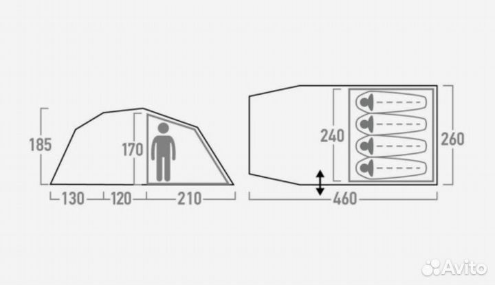 Палатка 4-местная Outventure Trenton 4