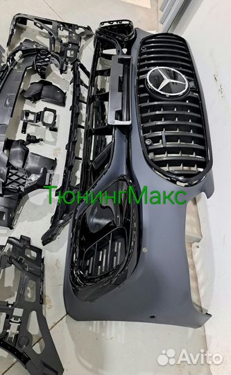 Передний бампер 63 AMG Mercedes S-klass W223 Black