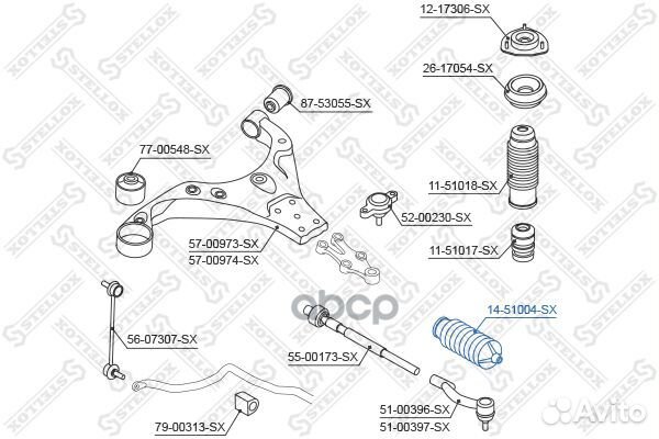 Пыльник рейки рулевой Hyundai Getz 02 1451004SX