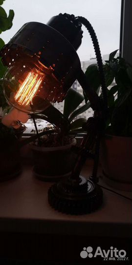 Лампа настольная, светильник в стиле лофт