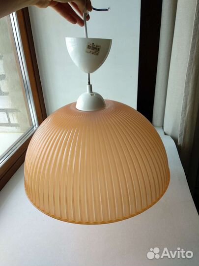 Люстра, абажур пластиковый оранжевый новый