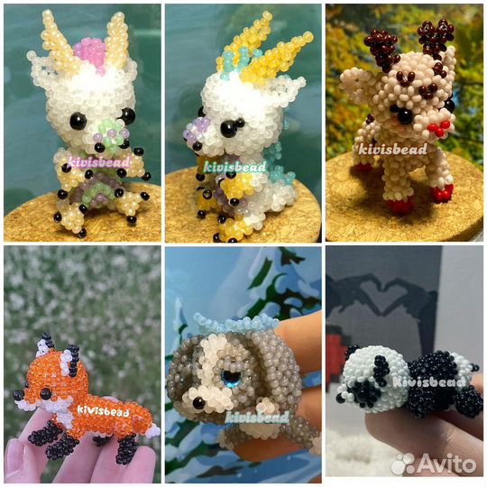 Фигурки амигуруми из бисера
