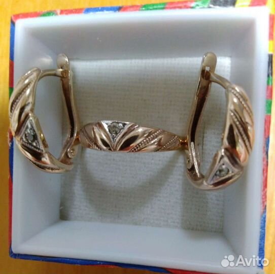 Комплект винтаж фианит серебро зв 925 пр СССР