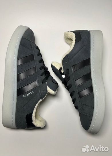 Кроссовки Adidas Campus Grey с мехом