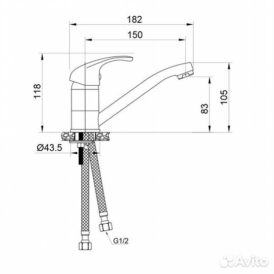 Смеситель для раковины WesnaArt listok LIS01-220