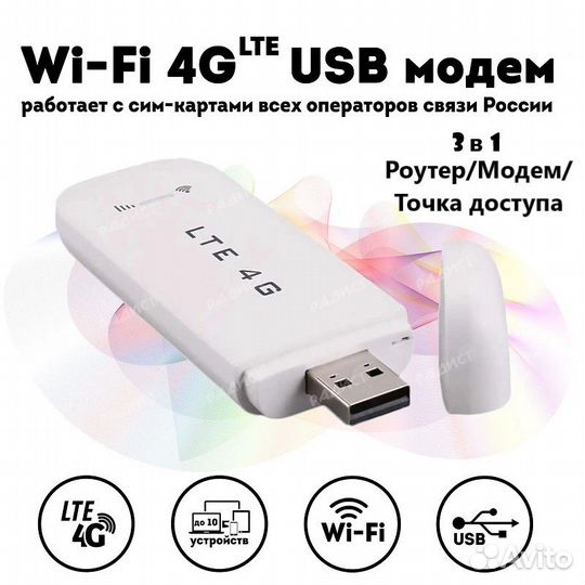 Роутер/модем/точка доступа 3 в 1/ 4G LTE wifi